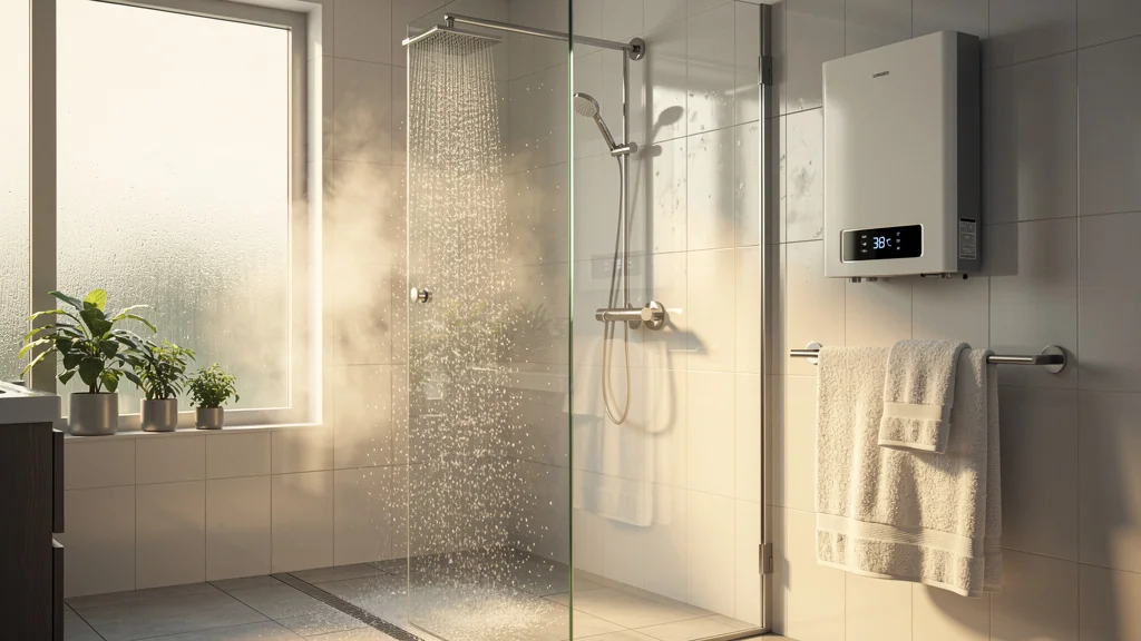 Mon chauffe-eau réglé plus bas a tenu la douche chaude sans surprise