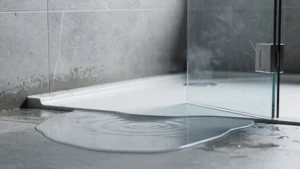 Eau stagnante dans une douche à cause d'une pente négligée du receveur